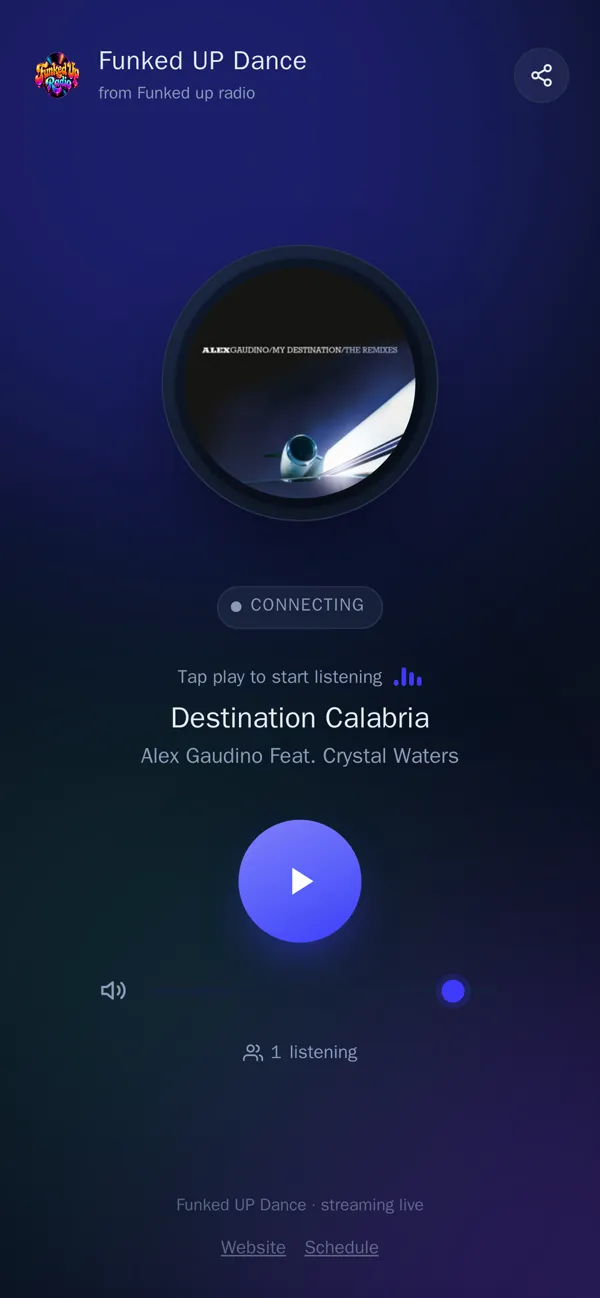 A pop-up station's web player on a phone